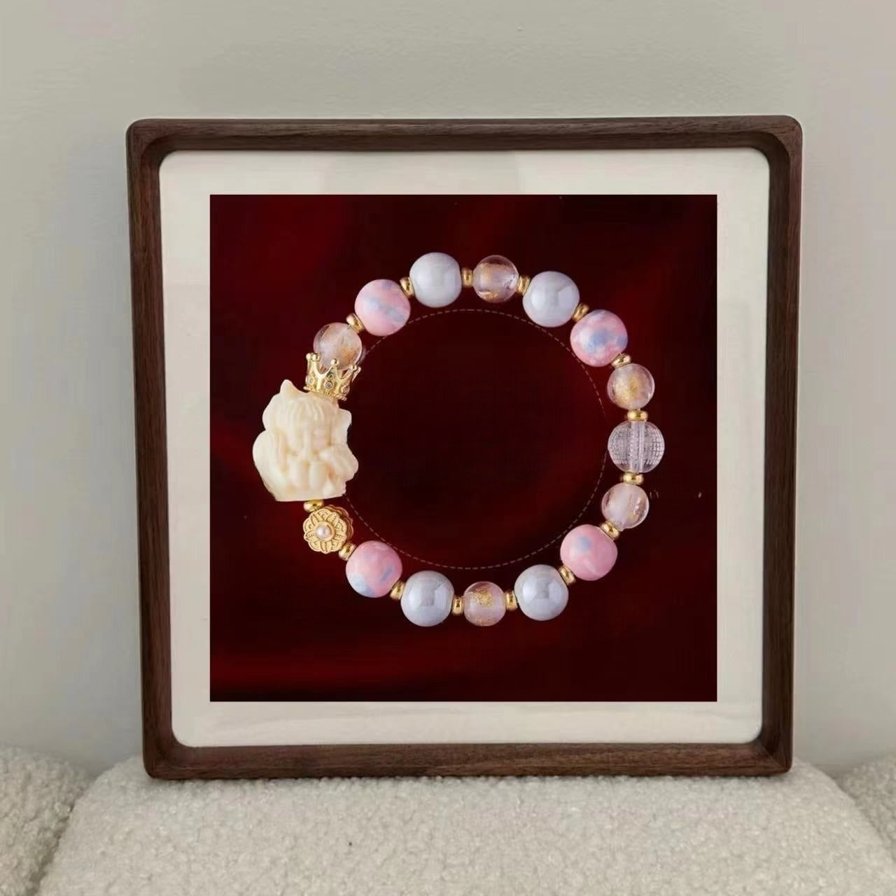 Nine-tailed fox ceramic and crystal designed bracelet