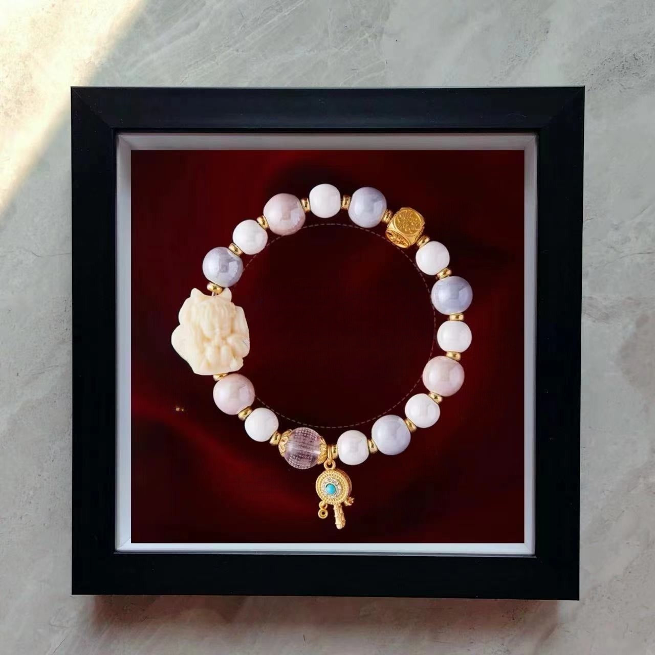 Nine-tailed fox ceramic and crystal designed bracelet