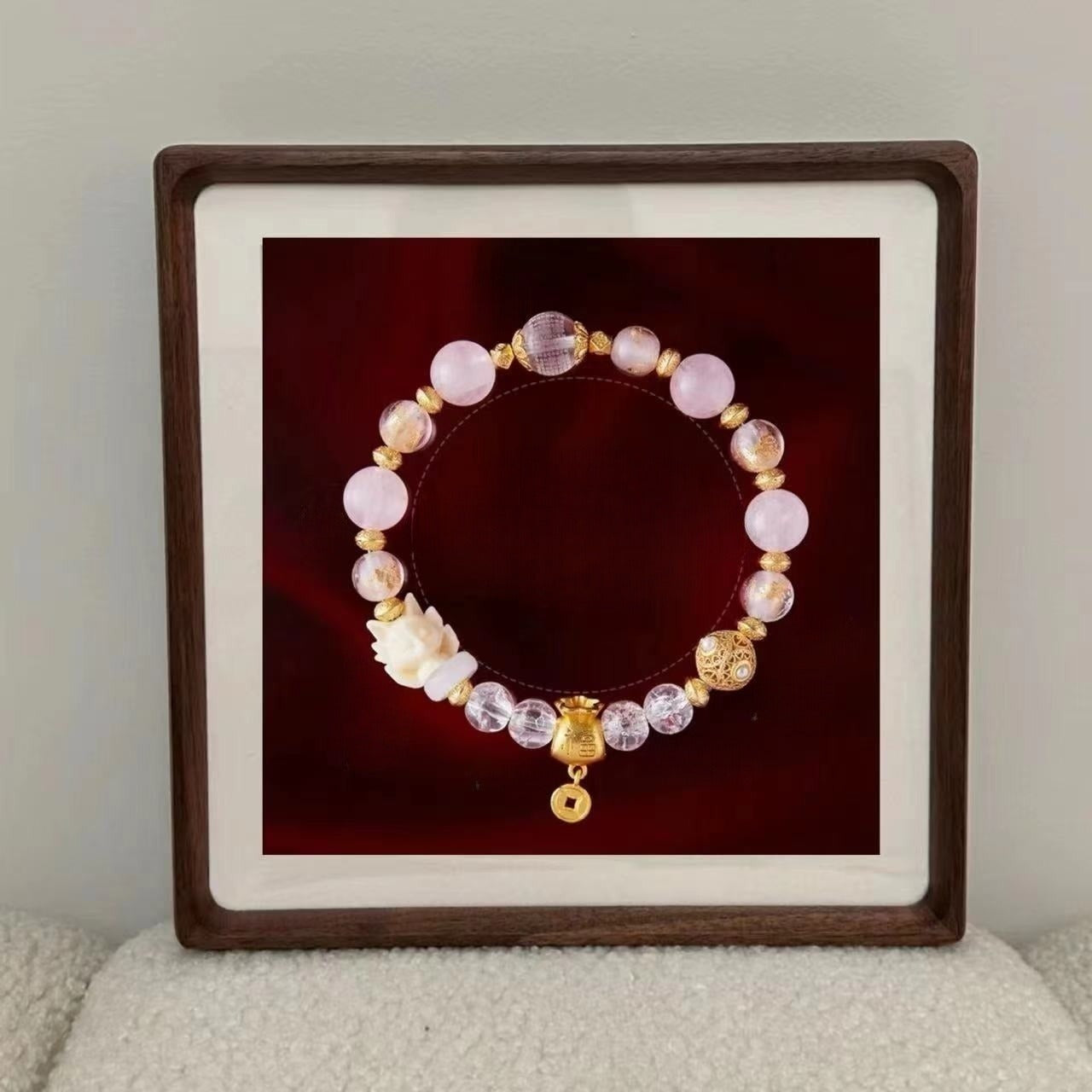 Nine-tailed fox ceramic and crystal designed bracelet