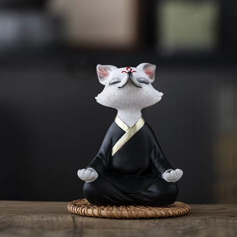 Buddhist meditating fox room, car and office decoration