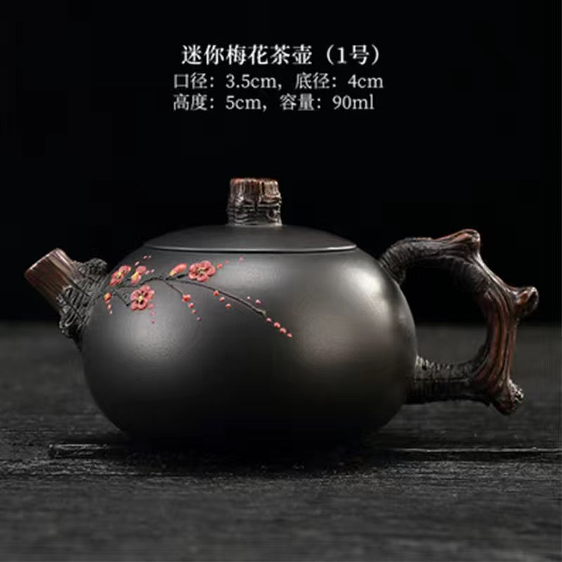 Yunnan Jianshui purple pottery purple sand teapot pure handmade high-end plum blossom set