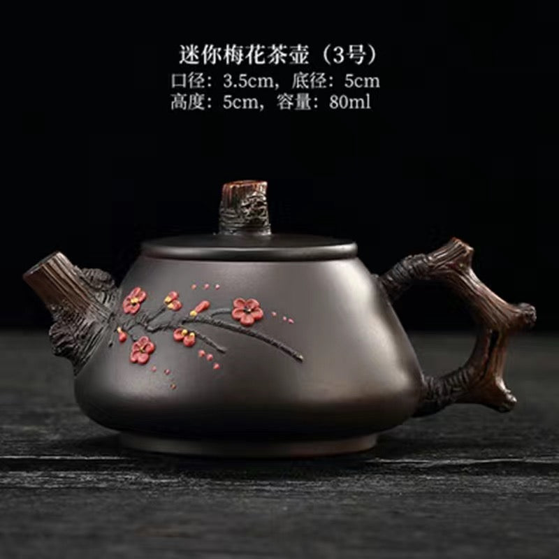 Yunnan Jianshui purple pottery purple sand teapot pure handmade high-end plum blossom set