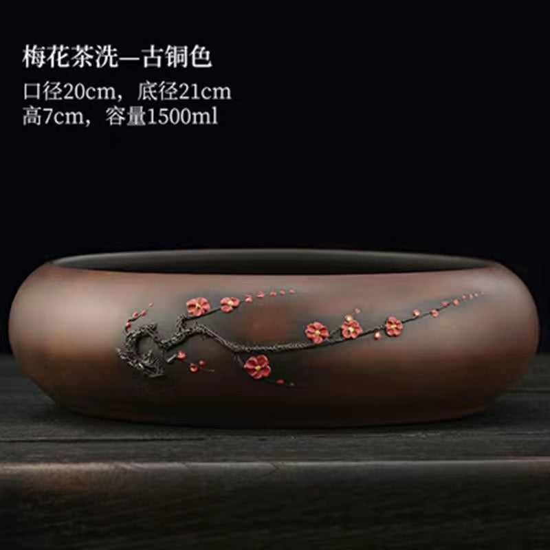 Yunnan Jianshui purple pottery purple sand teapot pure handmade high-end plum blossom set