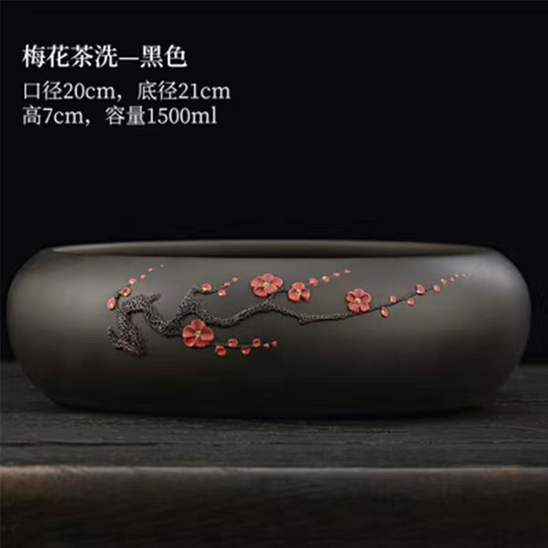 Yunnan Jianshui purple pottery purple sand teapot pure handmade high-end plum blossom set
