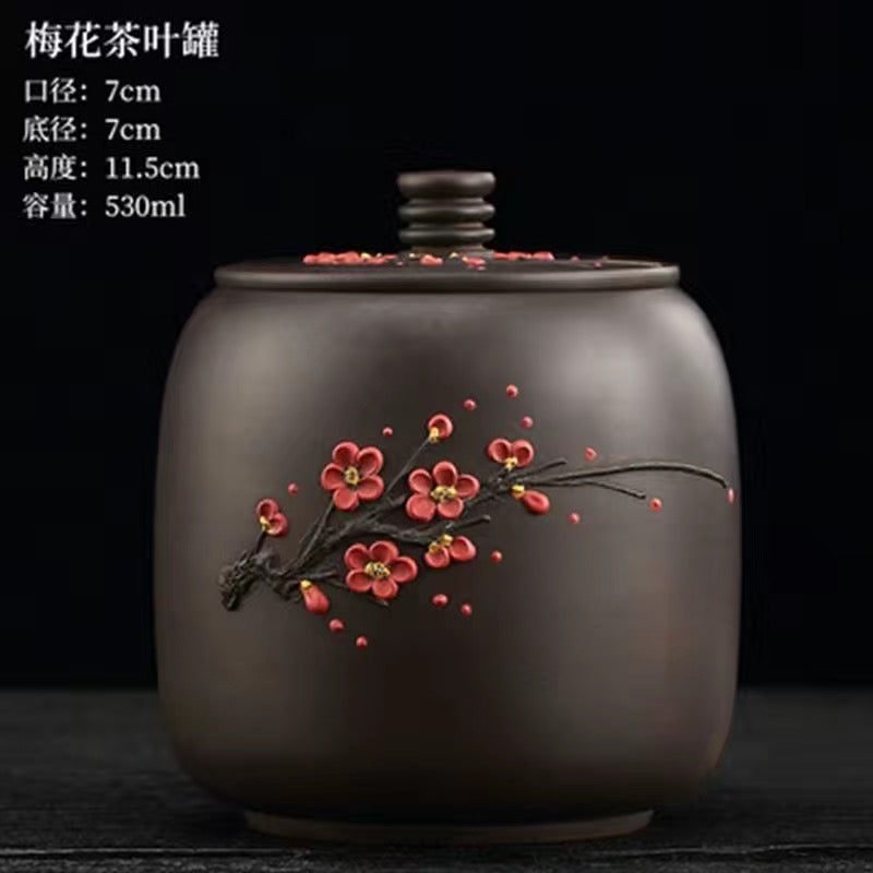 Yunnan Jianshui purple pottery purple sand teapot pure handmade high-end plum blossom set