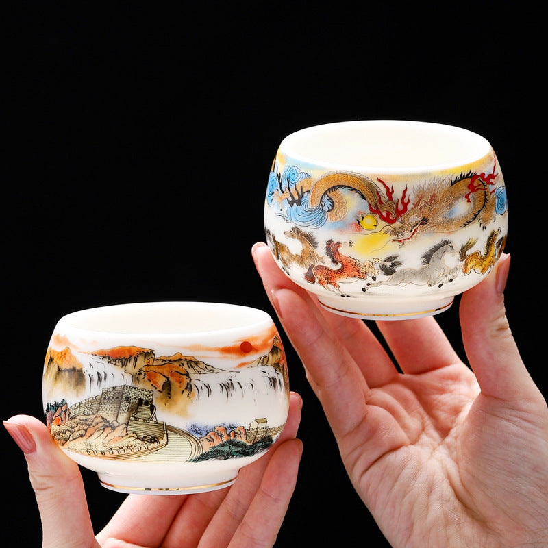 suet jade teacup high-grade ceramic Teacup