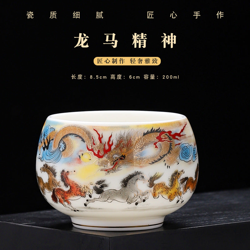 suet jade teacup high-grade ceramic Teacup