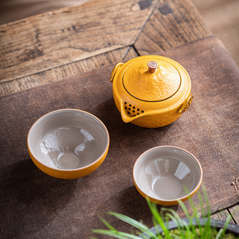 Daji Dali Quick Cup One Pot Two Cups Simple Portable Teapot Tea Set Travel Storage Bag