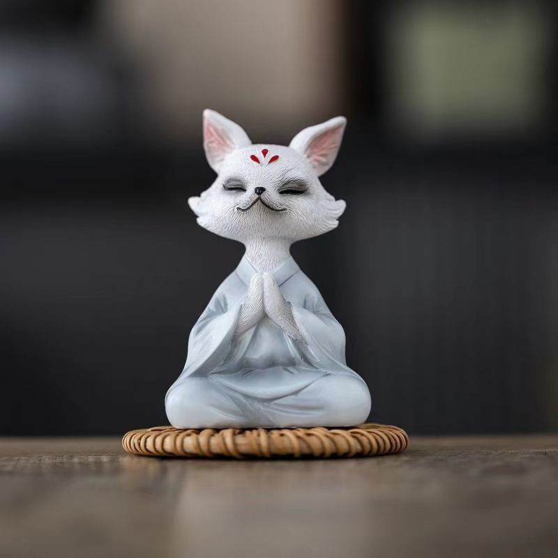Buddhist meditating fox room, car and office decoration
