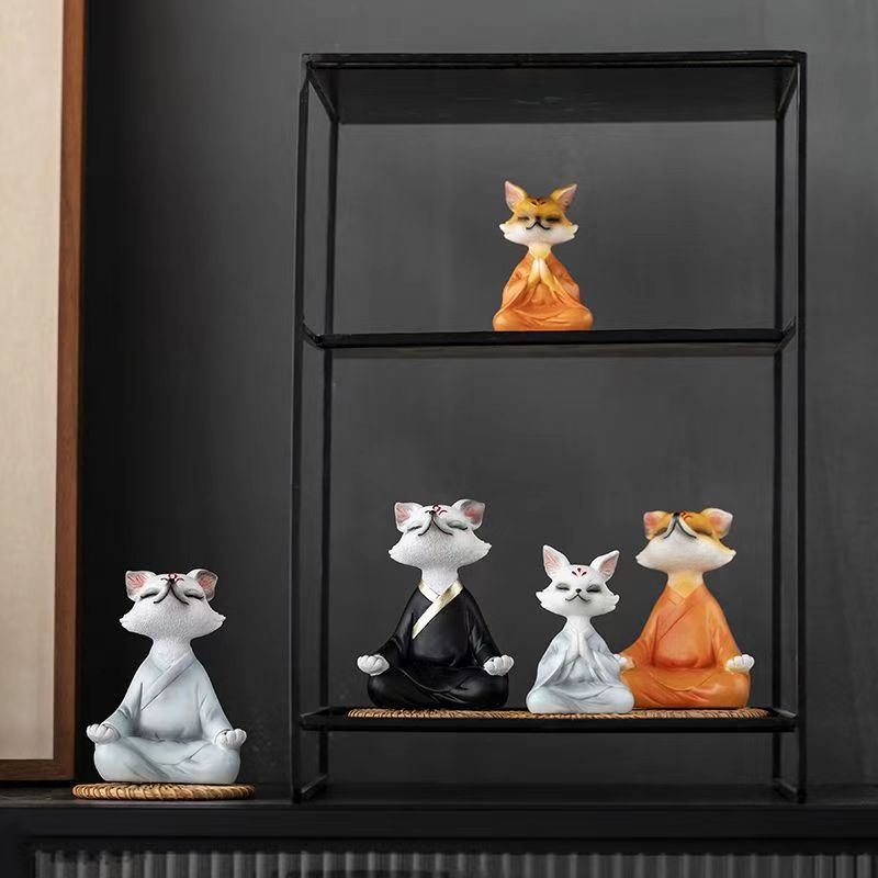 Buddhist meditating fox room, car and office decoration
