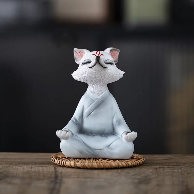 Buddhist meditating fox room, car and office decoration