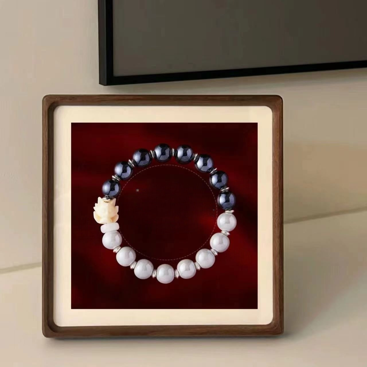 Nine-tailed fox ceramic and crystal designed bracelet