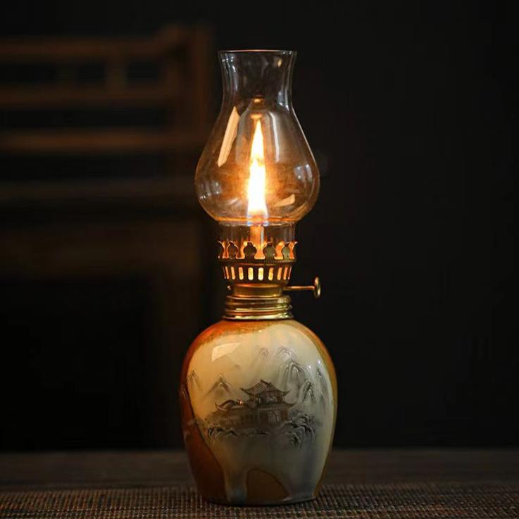 Vintage ceramic butter lamp | Ornamental and environment friendly room decoration