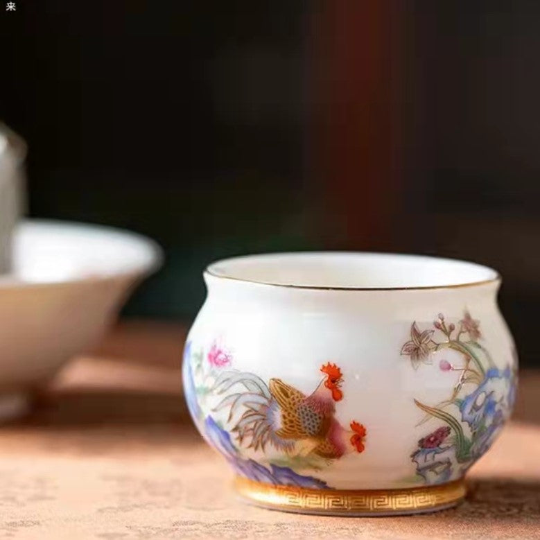 Antique Rooster Bowl Teacup