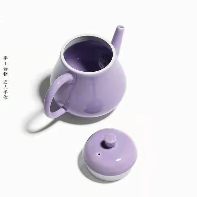 Handmade Smoked Purple Teacup/Teapot