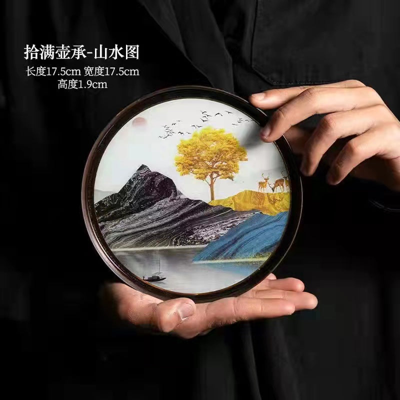 Enamel Art Tea Tray