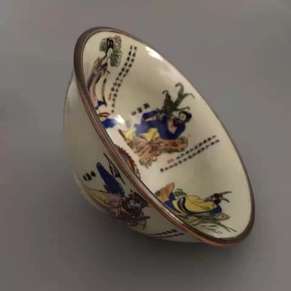 Antique Eight Immortals over the Sea Tea Bowl