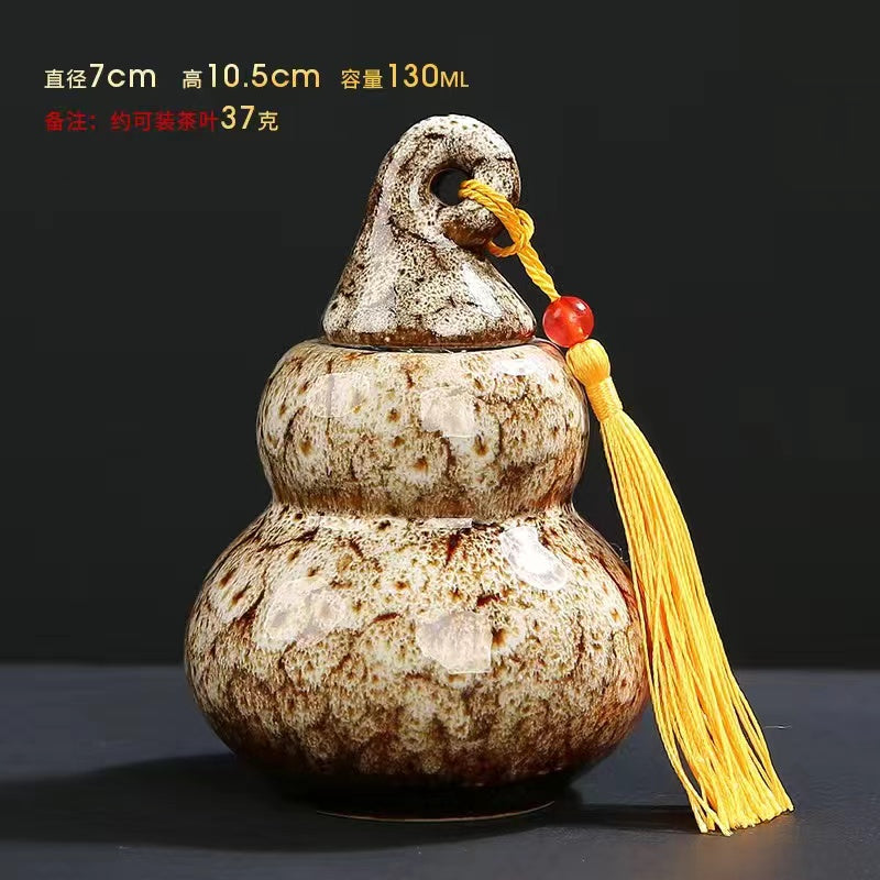 Kiln-turned Gourd Tea Jar
