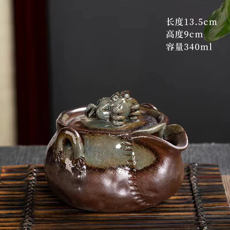 Firewood vintage rough pottery fully handmade teapot
