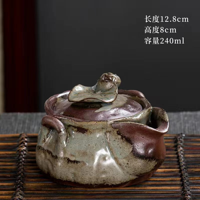 Firewood vintage rough pottery fully handmade teapot