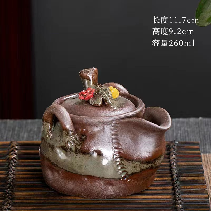 Firewood vintage rough pottery fully handmade teapot