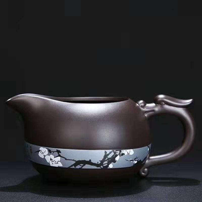Dragon Ball Plum Blossom Purple Sand Teapot Teacup Tea Drain Set