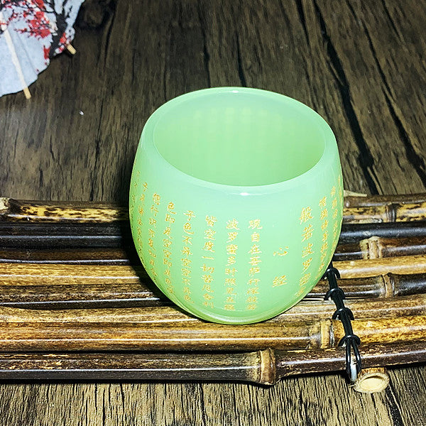 Lanolin Jade Heart Sutra cup Tea Cup