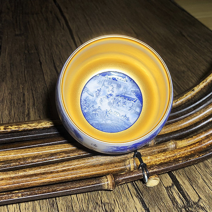Riverside Scene at Qingming Festival Hand drawn TeaCup