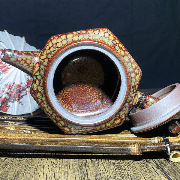 Red and green partridge TeaPot