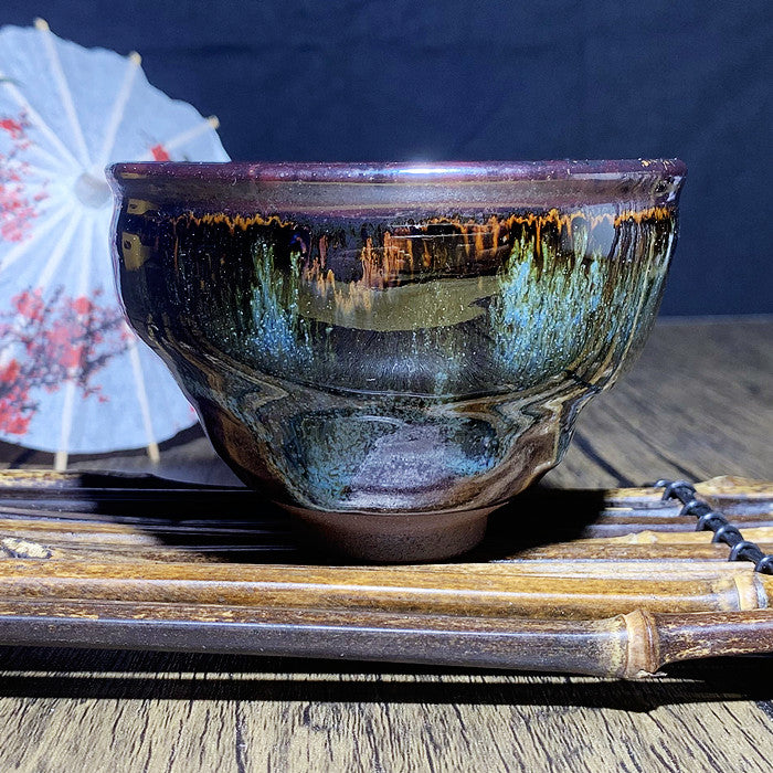 Master Collection---Dark Red Spiral Dragon Master Tea Cup( M188)