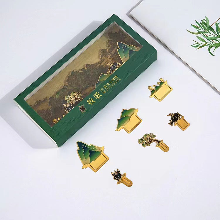 Riverside Scenery metal bookmark set