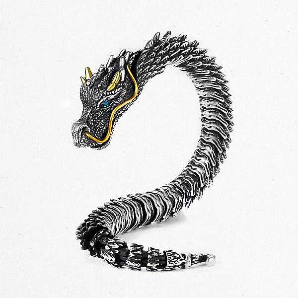 Handmade vintage dragon shaped silver jewelry