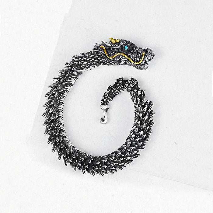 Handmade vintage dragon shaped silver jewelry
