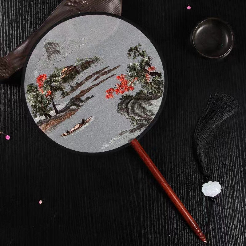 Economical Ancient style embroidery fan