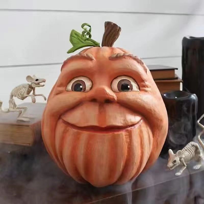 Halloween-------Strange pumpkin human head resin ornament