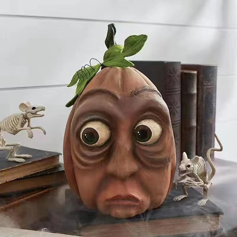 Halloween-------Strange pumpkin human head resin ornament
