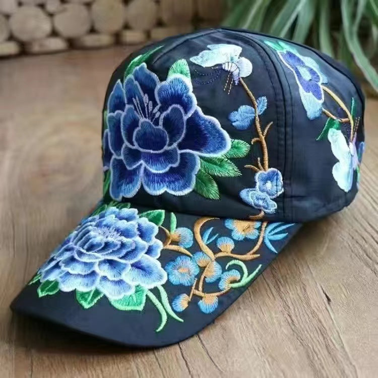 Female baseball cap outdoor leisure national hundred take butterfly embroidery hat