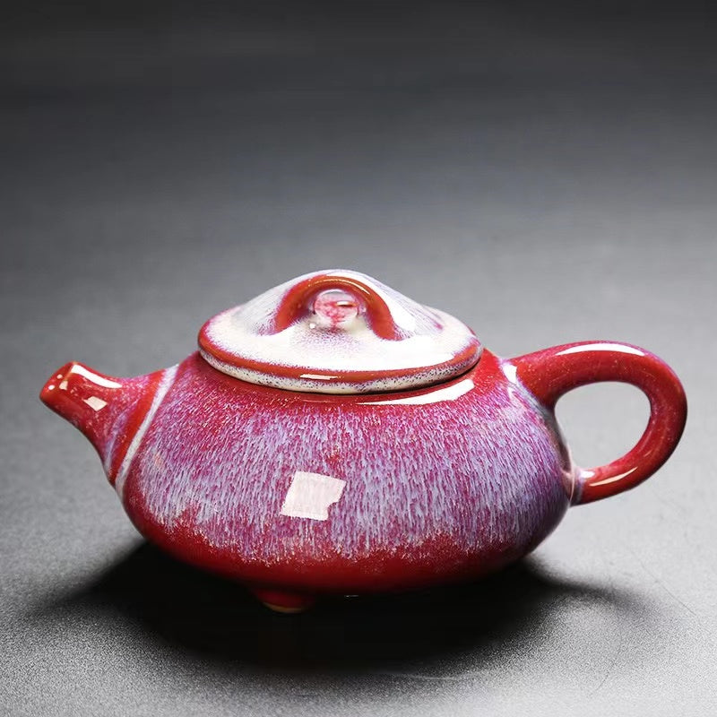 Kiln-Glazed Tianmu Glaze Kung Fu Tea Set Accessories Side Handle Pot