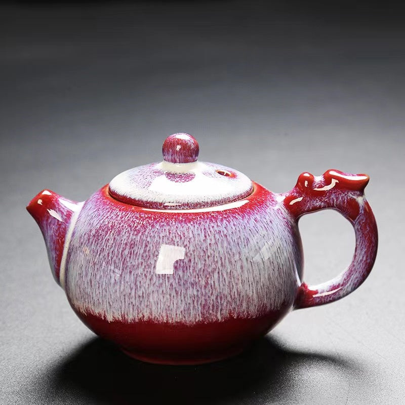Kiln-Glazed Tianmu Glaze Kung Fu Tea Set Accessories Side Handle Pot