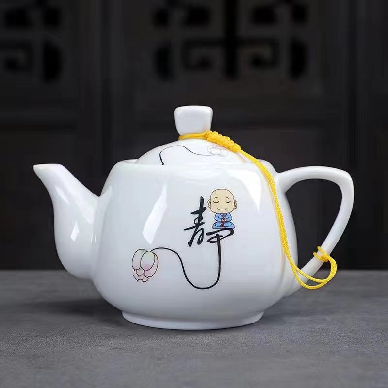Dehua Flower Porcelain Handmade Teapot