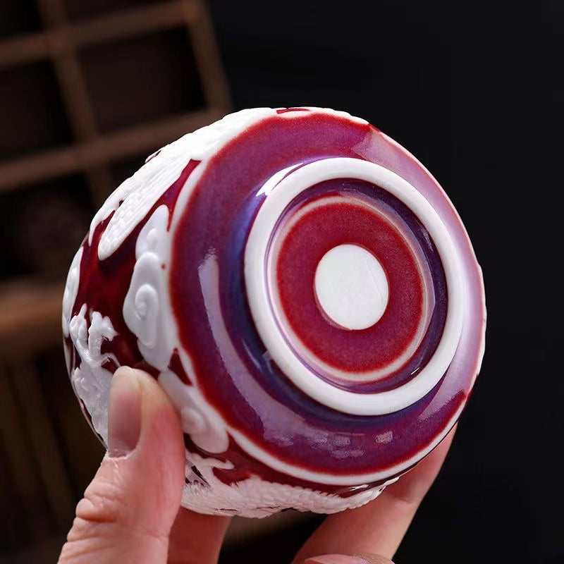 Master Collection----First-class senior technician hand-made sheep's jade high-grade Tea cup(M284)