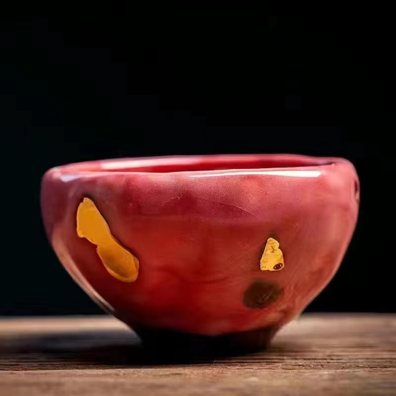 Shino Yaki Purple Golden Teacup