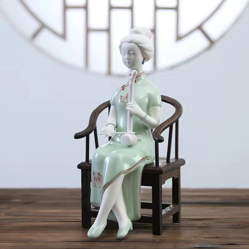 Classical ceramic figure lady ornaments