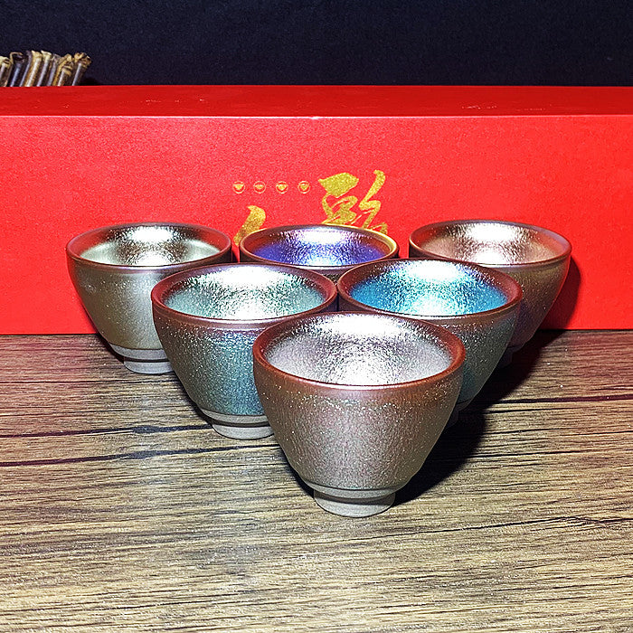 Rainbow baby family jianzhan teacup set