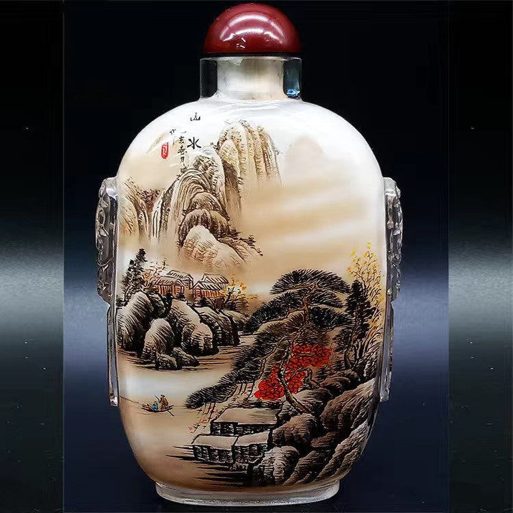 Inside painting-----Crystal inside-painted pots pure handmade collectible crafts ornaments