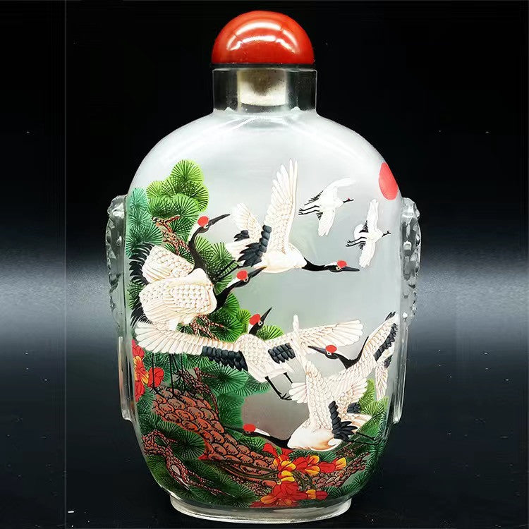 Inside painting-----Crystal inside-painted pots pure handmade collectible crafts ornaments