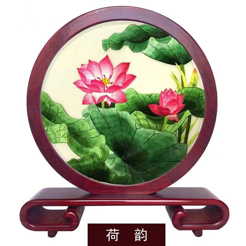 Embroidery--- Handmade double-sided embroidery ornaments