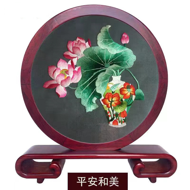 Embroidery--- Handmade double-sided embroidery ornaments