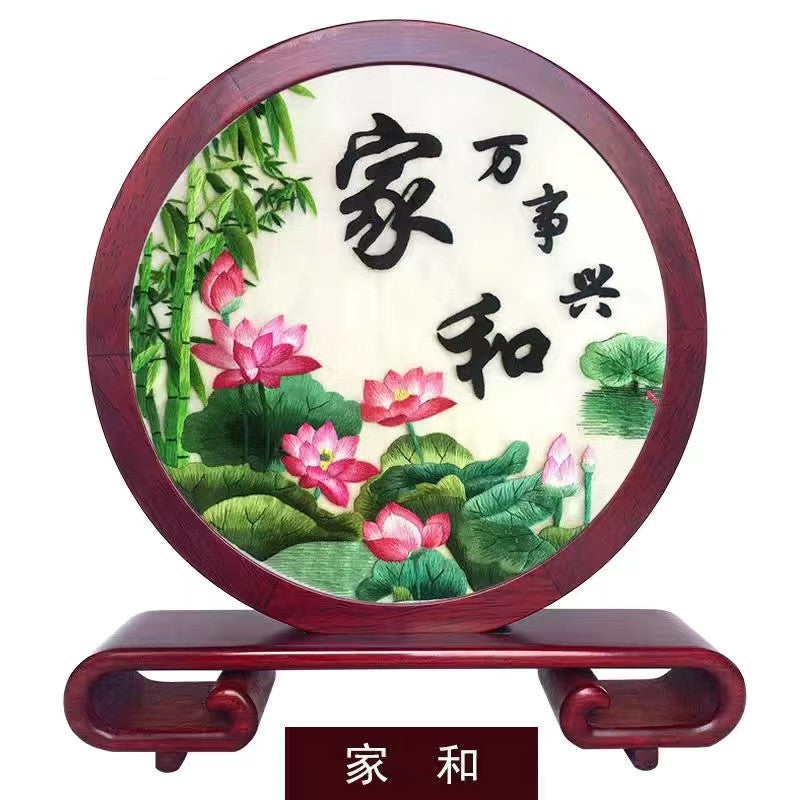 Embroidery--- Handmade double-sided embroidery ornaments