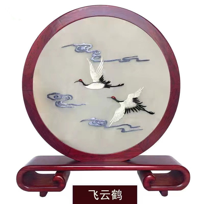 Embroidery--- Handmade double-sided embroidery ornaments